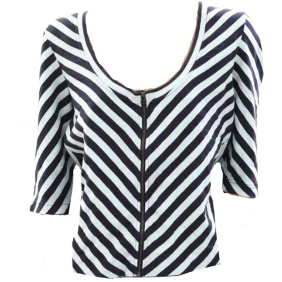 Brand New Anthropologie Maeve Front-Zip Scoop-Neck Blouse Top - Picture 8 of 15